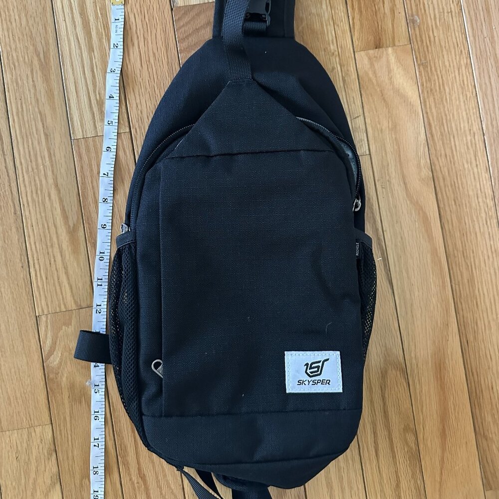 SKYSPER Sling Bag RFID Crossbody Sling Backpack Travel Cross Body Bag Black